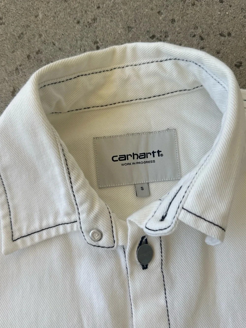 Carhartt WIP White Button-Front Long Sleeve SHACKET - Picture 2 of 8